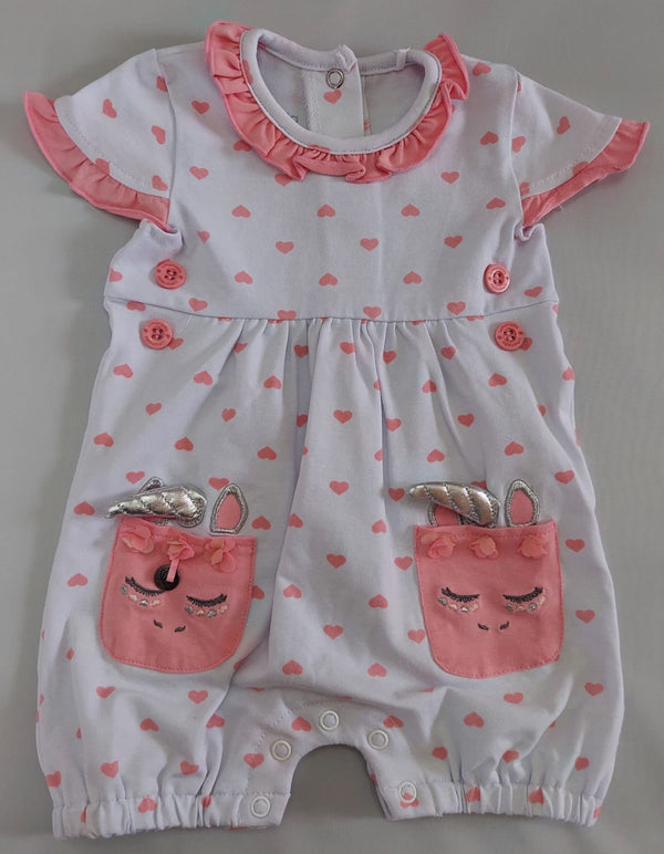 Mameluco blanco y rosa Talla 6 meses