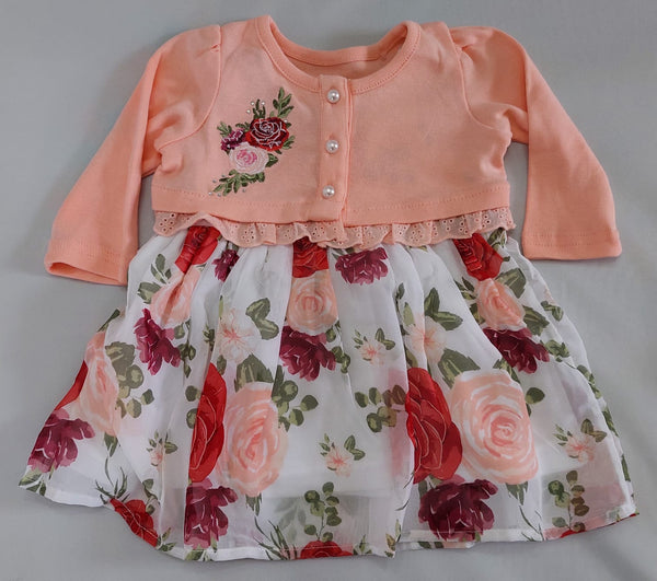 Vestido blanco con chaleco de niña